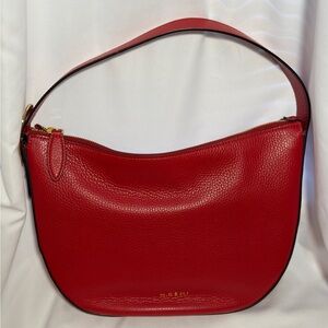 M.GEMI The Evelina Shoulder Bag in Red Leather